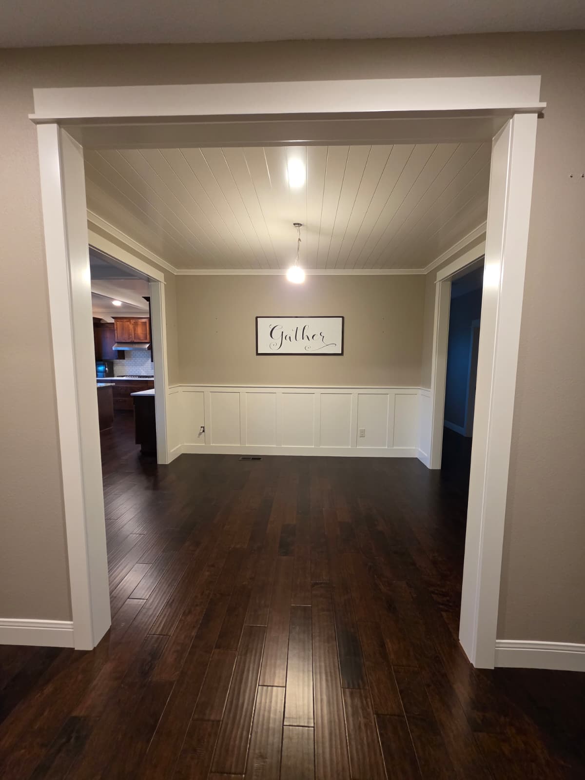 Interior wall with fresh paint and clean trim detail